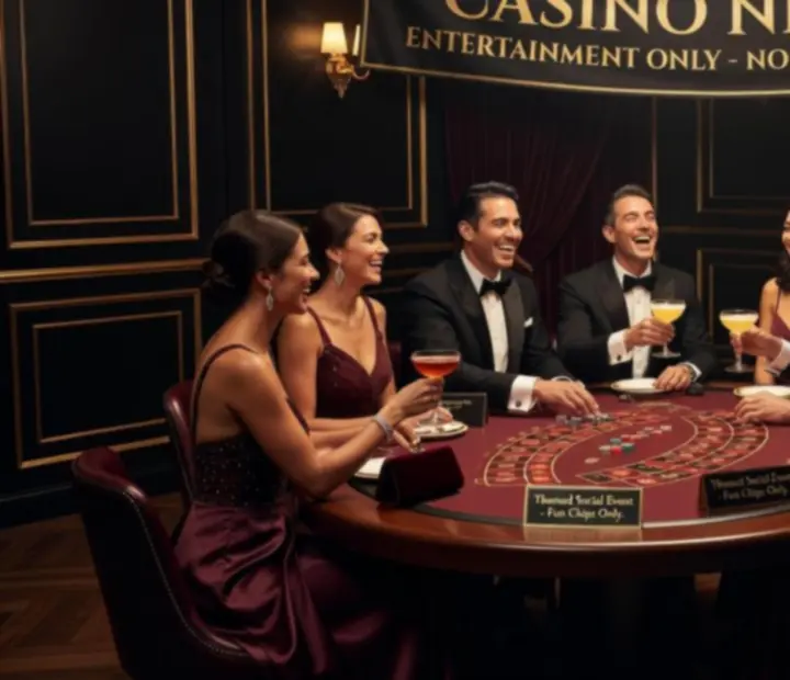 Gosti uživaju uz casino-stil stolove na večernjem eventu