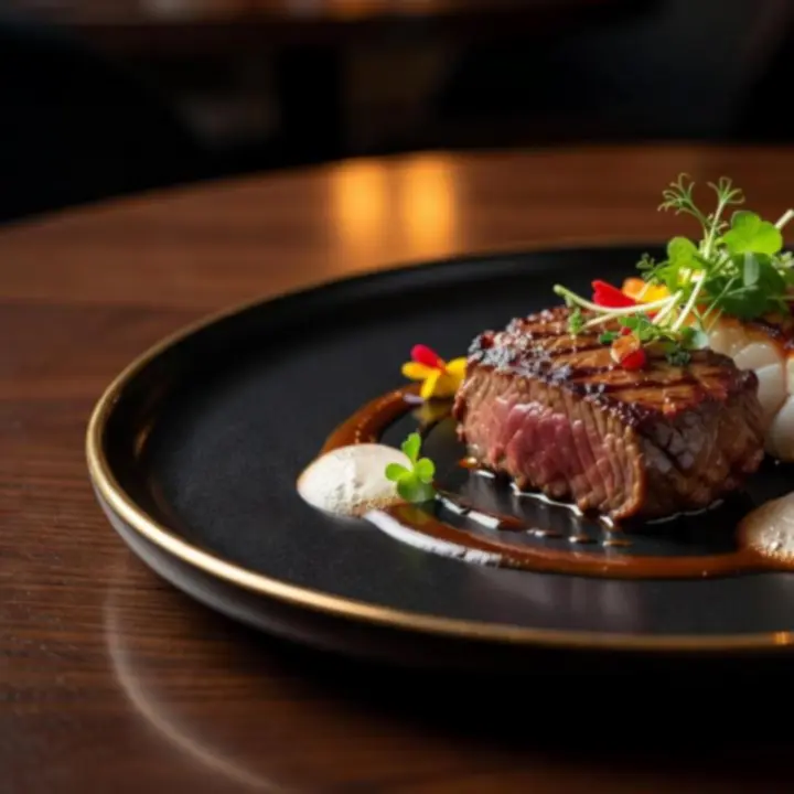 Visokokvalitetna prezentacija fine dining jela na elegantnom tanjuru u restoranu Croatia Dice.